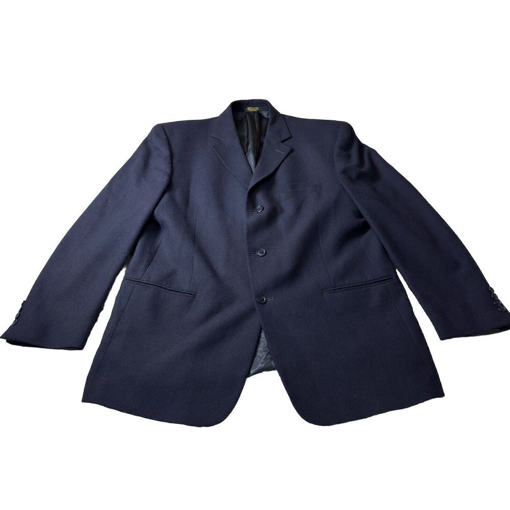 Andrew Fezza Fusion Wool & Cashmere Blazer 46L Blue Garlanda Vallemosso Italy